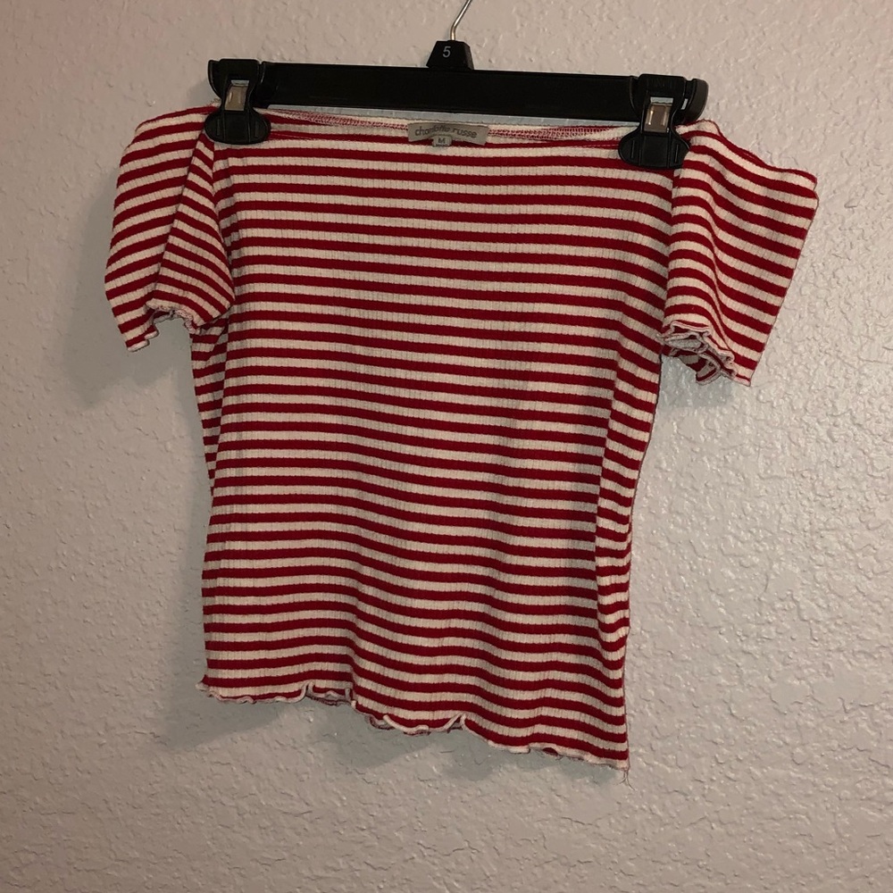 Stripped off the shoulder top